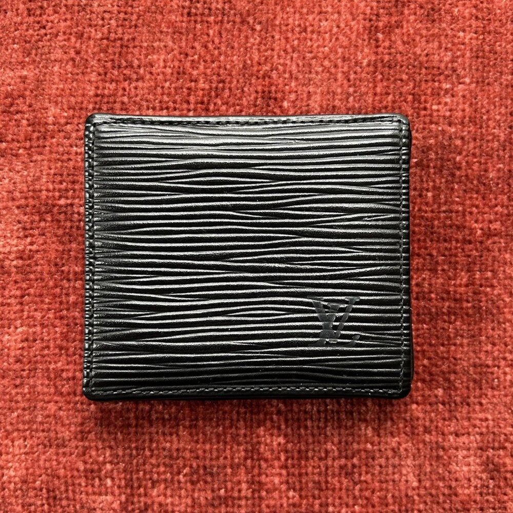 LOUIS VUITTON Epi Porte Monnaie Boite Accordion Coin Purse Wallet Black
